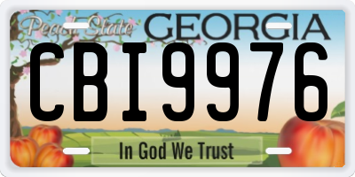 GA license plate CBI9976