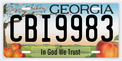 GA license plate CBI9983