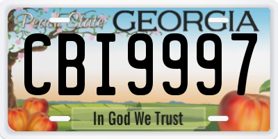 GA license plate CBI9997