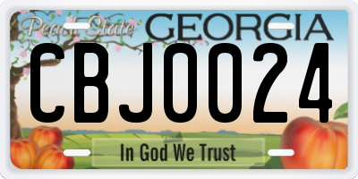 GA license plate CBJ0024