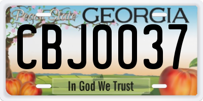 GA license plate CBJ0037