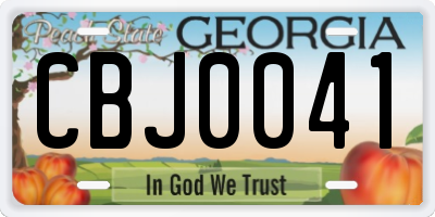 GA license plate CBJ0041