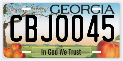 GA license plate CBJ0045