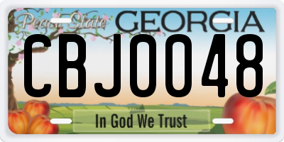 GA license plate CBJ0048