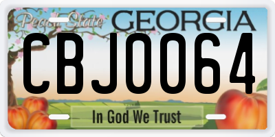 GA license plate CBJ0064
