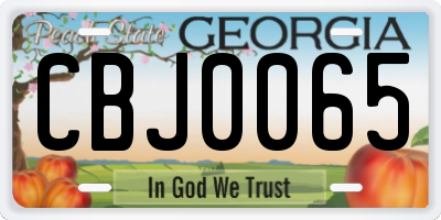GA license plate CBJ0065