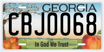 GA license plate CBJ0068