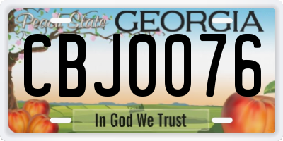 GA license plate CBJ0076