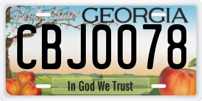 GA license plate CBJ0078