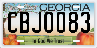 GA license plate CBJ0083