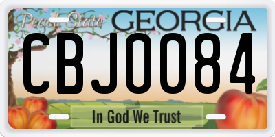 GA license plate CBJ0084