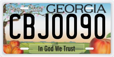 GA license plate CBJ0090
