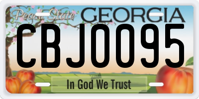 GA license plate CBJ0095