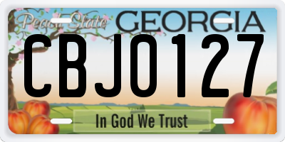GA license plate CBJ0127