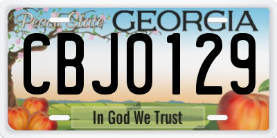 GA license plate CBJ0129