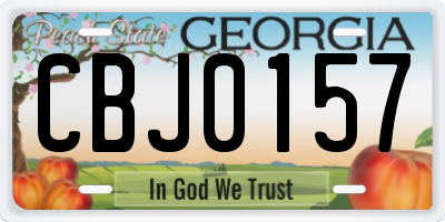 GA license plate CBJ0157