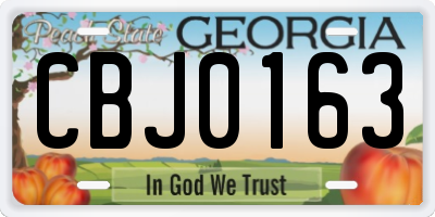 GA license plate CBJ0163