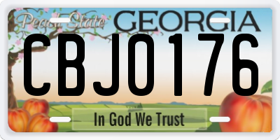 GA license plate CBJ0176
