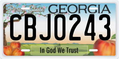 GA license plate CBJ0243