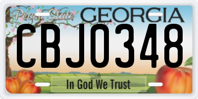 GA license plate CBJ0348