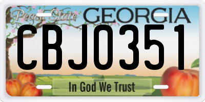 GA license plate CBJ0351