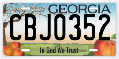 GA license plate CBJ0352
