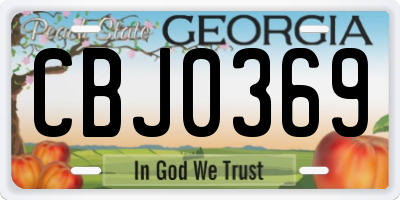 GA license plate CBJ0369