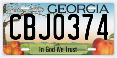 GA license plate CBJ0374