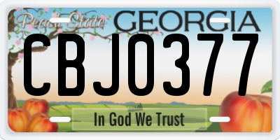 GA license plate CBJ0377