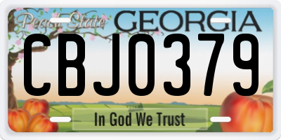 GA license plate CBJ0379
