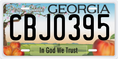 GA license plate CBJ0395