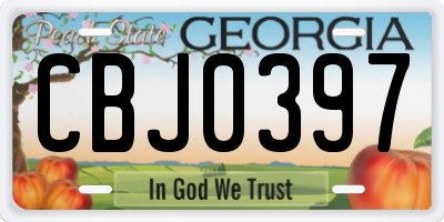 GA license plate CBJ0397