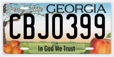 GA license plate CBJ0399