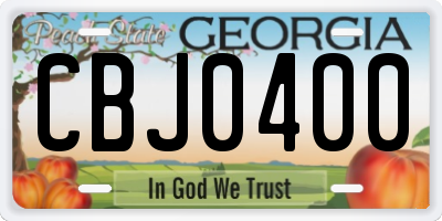 GA license plate CBJ0400