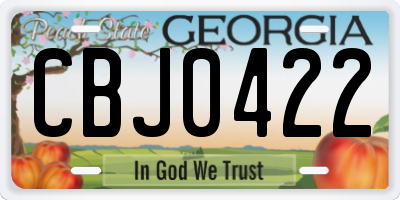 GA license plate CBJ0422