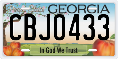 GA license plate CBJ0433