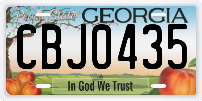 GA license plate CBJ0435
