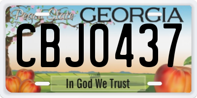 GA license plate CBJ0437