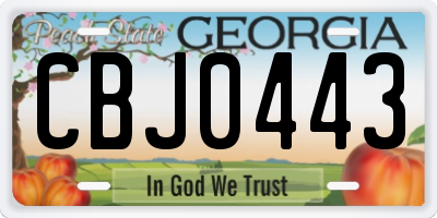 GA license plate CBJ0443