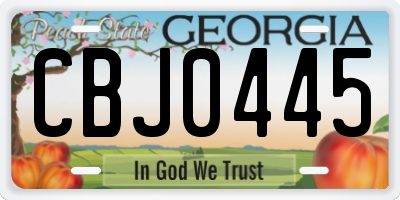 GA license plate CBJ0445