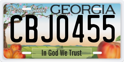 GA license plate CBJ0455