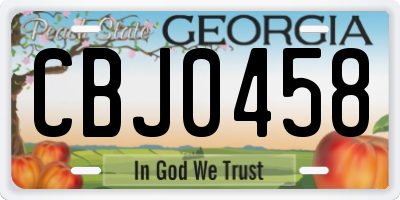 GA license plate CBJ0458