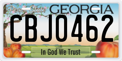 GA license plate CBJ0462