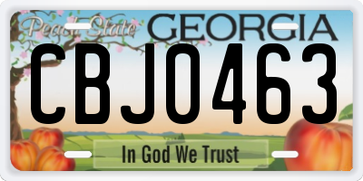 GA license plate CBJ0463