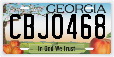 GA license plate CBJ0468