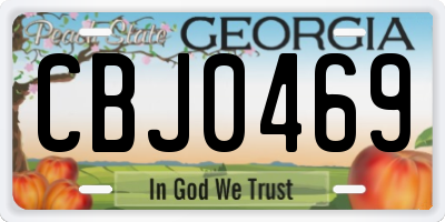 GA license plate CBJ0469