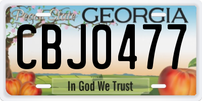 GA license plate CBJ0477