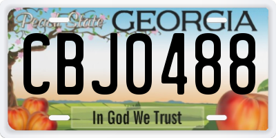 GA license plate CBJ0488