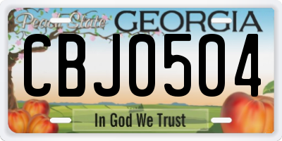 GA license plate CBJ0504