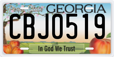 GA license plate CBJ0519